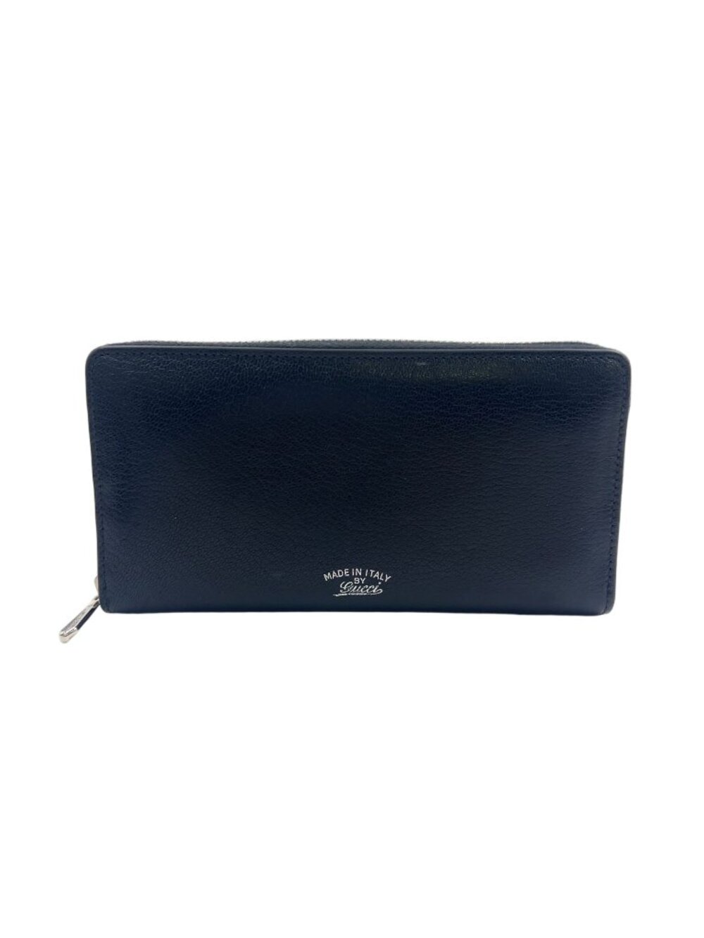 Gucci Lila Zip Around Leather Black Wallet Silver